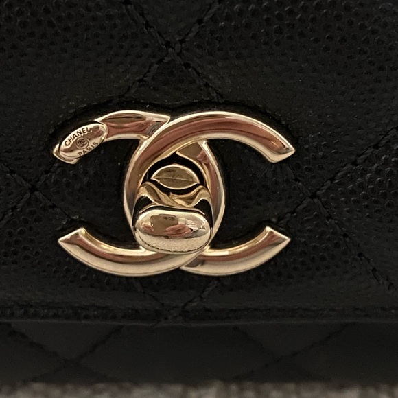 Chanel Black Quilted Grained Calfskin Mini Bag with Top Handle Gold Hardware - Picture 11 of 12